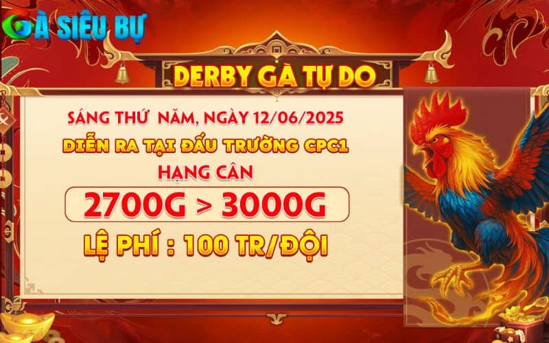 Giải Derby gà tự do tại CPC1 ngày 12/06/2025